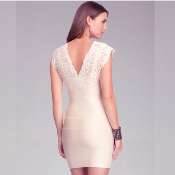 ❤️Baby Pink Bebe Lace Bandage Dress - Picture 8 of 8